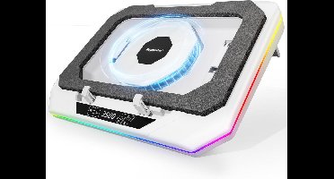 Koelpad voor laptops met RGB-licht - Gaming-laptopkoeler met instelbare snelheidsventilator en USB-hub