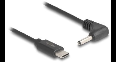 USB-C - DC plug haaks kabel | 3,5 x 1,35mm | max. 5V/1A (5W) | zwart | 1,5 meter