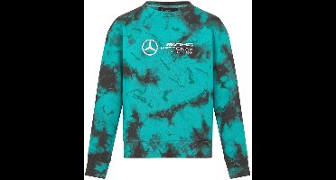 Damessweater Mercedes Wmns Mapf1 Fw Tie Dye Sweatshirt met ronde hals Mult Green - XL