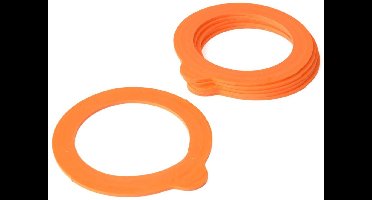 Orion - 6-delige Set Silicone Ringen - Uitwisselbaar - Oranje - 9,3 cm