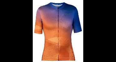 Tactic Atacama Korte Mouw Wielertrui Oranje,Blauw M Vrouw