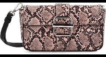 PICARD Schoudertas Glamping Crossbody Bag Snake Zalmroze Zwart