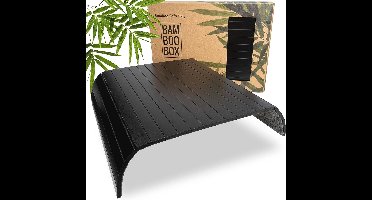 BAM BOO BOX Bankovertrek Van Bamboe - Flexibel Bankdienblad - Bankdienblad Armleuning - Sofa Dienblad Armleuning - Dienblad Voor Bank En Bank - Zwart