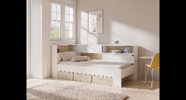 Vente-unique Bedframe hout natuurlijk licht 90 x 190 cm