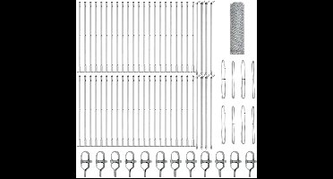 vidaXL - Hekpaal. - Zilverkleurig