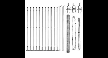 vidaXL - Hekpaal. - Zilverkleurig