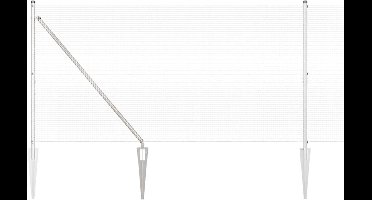 vidaXL - Hekpaal. - Zilverkleurig