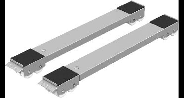2 stuks wasmachineonderstellen - Verplaatsbaar - Meubelwielen - Meubelverplaatsing - Met 24 wielen en remmen - Uitschuifbaar - Geschikt voor wasmachines en koelkasten - Draagvermogen tot 300 kg - Zilver