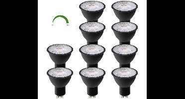 Voordeelpak | 10 stuks | LED Spot 3W | Zwart | GU10 | Dimbaar | 2700K - Warm wit (827)