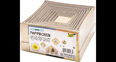 Folia dozen voor decoratie | vierkant | uit karton | pak van 12 stuks in geassorteerde maten | bruin