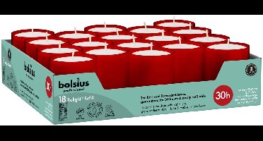 Bolsius Horeca Relight Navullingen 64/52 Rood (18 stuks)