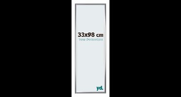 Your Decoration - Puzzellijst 33x98 cm - Zilver Hoogglans - Puzzellijst 500-1000 stukjes - Kunststof Fotolijst - Annecy
