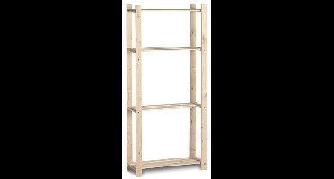 Houten opbergrek enkel 15kg 4 legplanken - smal - Galico - Stellingkasten - Bruin - Hout - Stellingkasten -