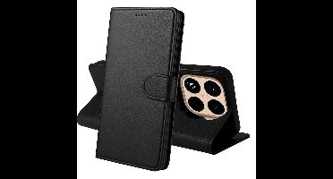 Hoesje Portemonnee voor Xiaomi 15T Pro Zwarte portemonnee met magnetische klep en kaartopslag