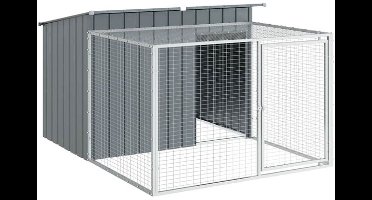 Hondenhok - Buiten - Bench - Ren - Weerbestendig - Kennel - Rek - Antraciet