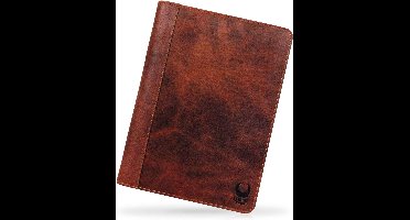 Premium handgemaakte conferentiemap voor A4-documenten en tablets tot 12 inch, met RFID-bescherming en ritssluiting, bruin