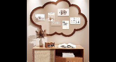 Wolkenprikbord met punaises Leuke wanddecoratie Viltkurkbord Zelfklevende kurk memoborden Opvouwbaar decoratief prikbord voor thuis, kantoor, school, Khaki