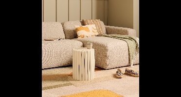 Kruk Fernando - Hout - Creme/Wit - 30 x 40 x 30 cm (BxHxD)