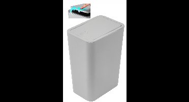 Grijze Kantoor Afvalbak met Deksel - 11L