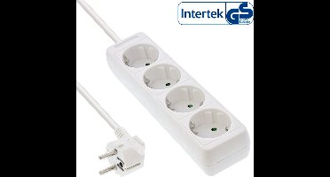 Stekkerdoos met 4 contacten / wit - 3 meter