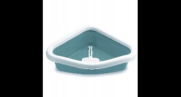 Nieuwe Blauwe Hoekkattenbak - Ruimtebesparend & Hygiënisch