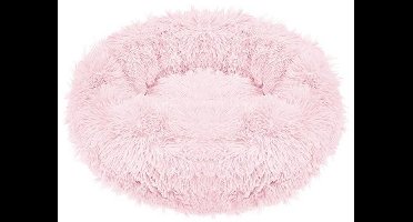 Springos Hondenmand | Superzacht en Luxe | Wasbaar | Donut | Fluffy | Hondenkussen | 40 cm | Licht Roze