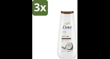 Dove Douchecrème - Restoring - Kokos & Amandel - 225 ml - Bulkverpakking - 3 stuks