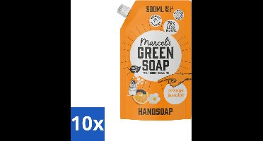 Marcel’s Green Soap – Handzeep Navulling – Sinaasappel & Jasmijn – 500 ml - Bulkverpakking - 10 stuks