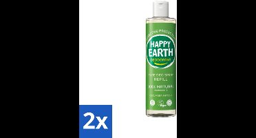2 x Happy Earth – Deodorant Spray Navulling – 100% Natuurlijk Cucumber Matcha – 300 ml - Deodorant - Frisheid - Natuurlijke Deodorant - Matcha - Komkommer