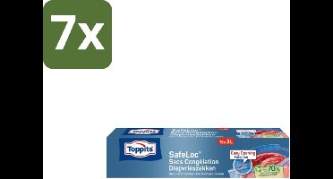7 x Toppits – Safeloc Zip-Diepvrieszakken – 3 Liter – 15 Zakjes - Koffiezetapparaat