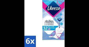 6 x Libresse – Inlegkruisjes – Normal Deo Fresh – Fris gevoel – 32 Inlegkruisjes - Inlegkruisjes - Frisheid - Comfort - Huidbescherming - Dagelijkse Gebruik
