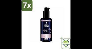 7 x Gliss - Haarserum - Night Elixer Overnight Reconstruction - Tegen Gespleten Haarpunten - 100 ml - Grootverpakking - Haar Serum - Nacht Serum - Gespleten Haarpunten - Haarherstel - Haargel