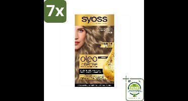 7 x SYOSS - Oleo Intense 7-58 Cool Beige Blond - Haarverf - Zonder Ammoniak - Grijsdekking - Langdurige Kleur - Grootverpakking - Permanente Haarkleuring - Haarkleur - Olie-formule - Ammoniakvrij - Grijsdekking