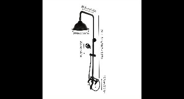 Vintage Regendouche Set – Regendouche – Handdouche – Douchekraan – Doucheset – Zwarte Afwerking – Messing Materiaal – 360° Draaibare Douchekop – 3 Waterstanden