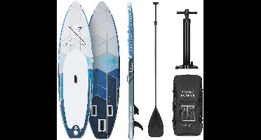 Opblaasbaar Stand-Up Paddleboard Set - Complete SUP Uitrusting met Telescopische Peddel, Pompslag, Rugzak en Veiligheidsriem voor Rustige Wateren en Yoga