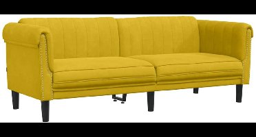 vidaXL - Driezitsbank - fluweel - geel