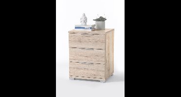 Pol Power bijzetmeubel nachtkastje 3 laden materiaal hout decoratief folie 46x61x42 cm