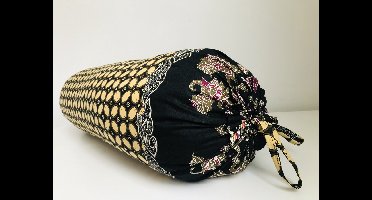 Gustiana® Guling - Rolkussen - Sluimerrol Kapok met wasbare sloop - L85 x B35 x ø20 cm - Batik Wayang