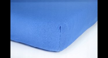 Jersey Hoeslaken met Elastiek 160x200cm Blauw - Hoge Kwaliteit Katoen