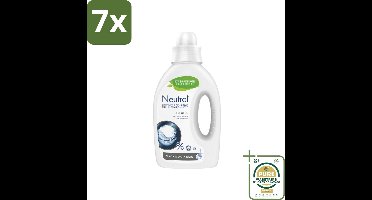 7 x Neutral Vloeibaar Wasmiddel Zwart 20 Wasbeurten 1 liter - Grootverpakking - Donkere Was - Gevoelige Huid - Parfumvrij - 0% Kleurstof - 0% Parfum