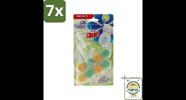 7 x At Home - Clean - Toiletblok - 5in1 Active - Citrus Power - Neutraliseert & Reinigt - 2 Blokken - Grootverpakking - Toiletblok Citroen - Toilet Reinigen - Toilet Reinigingsmiddel - Citrus Geur Toilet - Schuimmiddel Toilet
