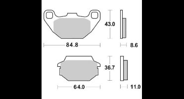 Plaquette de frein SBS pour Scooter Kymco 125 People Après 2001 154HF Neuf