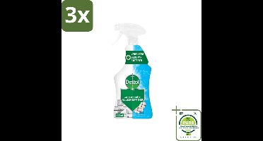 3 x Dettol Antibacteriële Allesreiniger Spray Linnen Frisheid 750 ml - Grootverpakking - Allesreiniger - Desinfectiemiddel - Antibacterieel - Katoen Geur - Schoonmaakmiddel