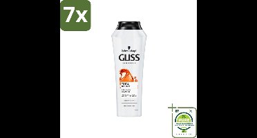 7 x Gliss-Kur - Shampoo - Total Repair - Herstelt & Versterkt - Gehydroliseerd - 400 ml - Grootverpakking - Haar Herstel - Haarversterking - Gehydroliseerde Keratine - Beschadigd Haar - Zwak Haar