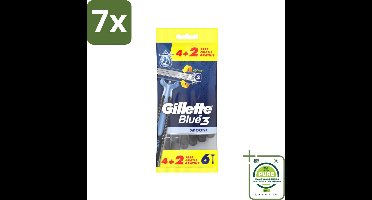 7 x Gillette - Blue 3 Smooth - Wegwerpscheermesjes - Comfortabele scheerbeurt - 6 Scheermesjes - Grootverpakking - Wegwerpscheermesjes - Scheermesjes - Scheermes - Gillette - Scheerbeurt