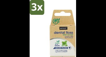 Sence - Fresh Mint - Flosdraad - Verfrissend - 50 meter - Bulkverpakking - 3 stuks