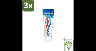 3 x Aquafresh Tandpasta Freshmint Frisse Adem 75 ml - Grootverpakking - Tandpasta - Frisse Adem - Tanden Beschermen - Fluoride - Gaatjes