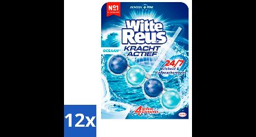 12 x Witte Reus - Kracht Actief Toiletblok - Oceaan - 1 Toiletblok - Toiletblok - Toilet Schoonmaak - Frisse Geur - Reinigingsmiddel Toilet - Anti-kalk