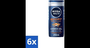 NIVEA MEN – Douchegel – Sport – 250 ml - Voordeelverpakking - 6 stuks