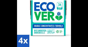 Ecover - Waspods - Universeel - Geconcentreerde formule - 34 wasbeurten - Voordeelverpakking - 4 stuks
